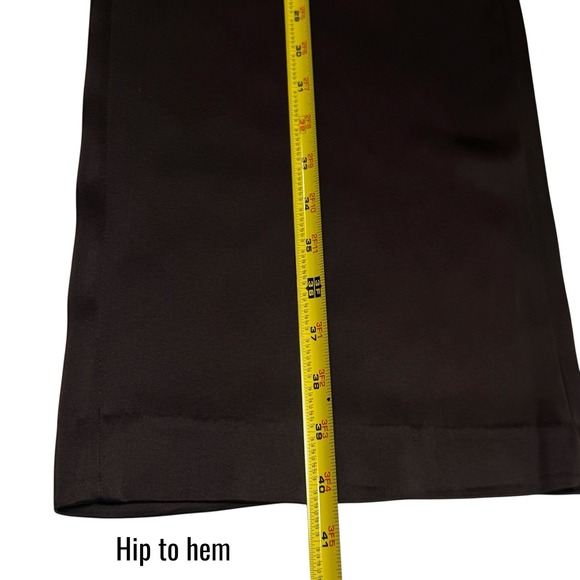 Wilfred Aritzia Chocolate Brown Satin Wide Leg Pants Luxury Old Money M - Picture 11 of 11